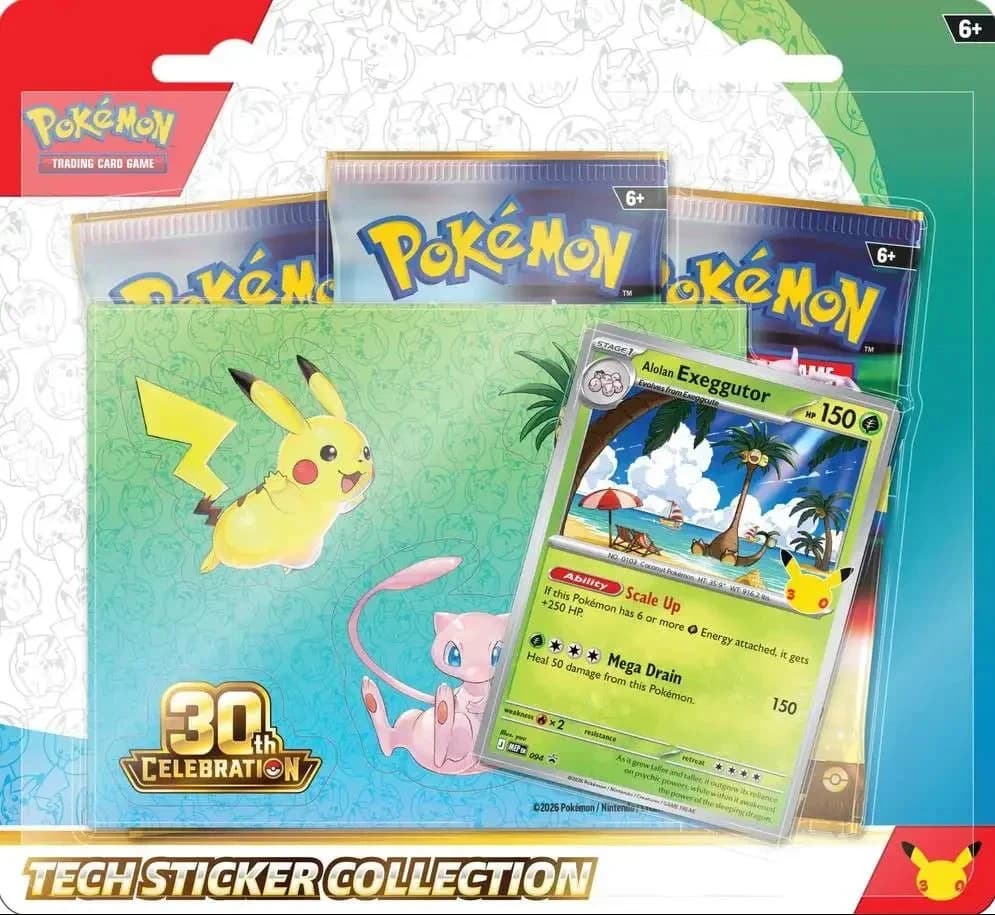 Pokemon 30th - Collezione con Adesivi Exeggutor di Alola